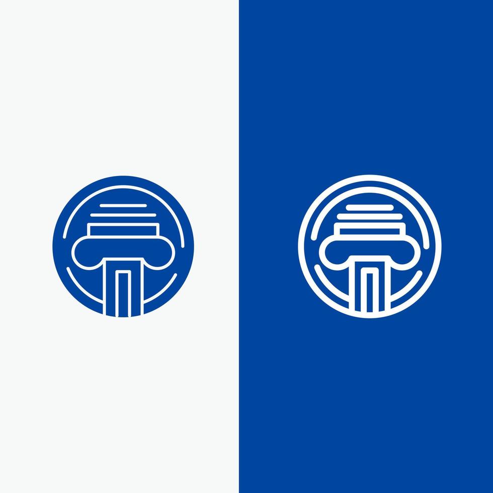 Printer Type Typewriter Writer Line and Glyph Solid icon Blue banner Line and Glyph Solid icon Blue banner vector