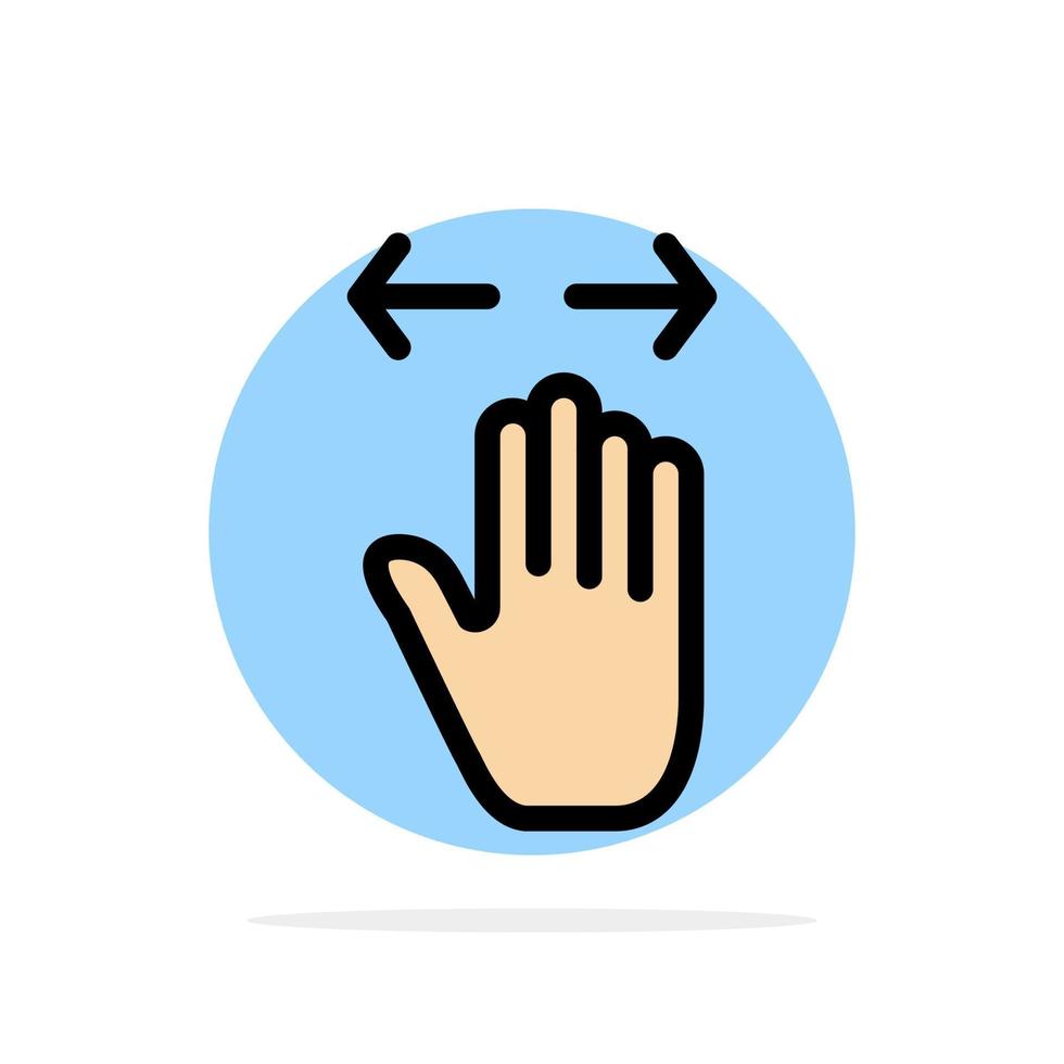 Hand Gesture Left Right zoom out Abstract Circle Background Flat color Icon vector