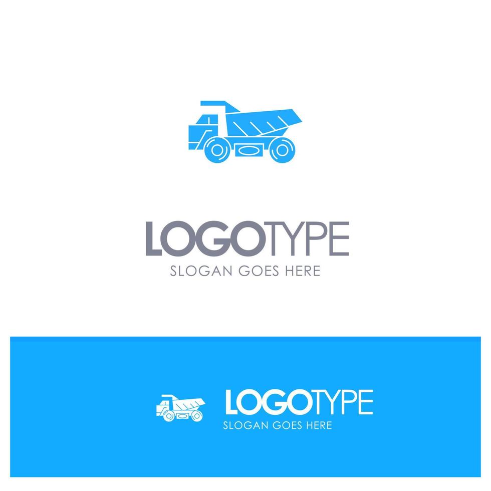 Truck Trailer Transport Construction Blue Solid Logo with place for tagline vector