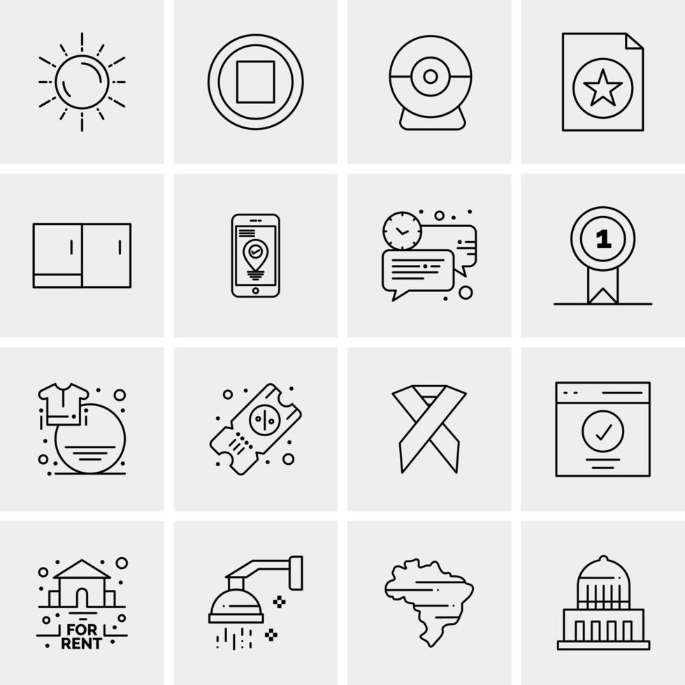 16 iconos de negocios universales vector ilustración de icono creativo para usar en proyectos relacionados con la web y dispositivos móviles