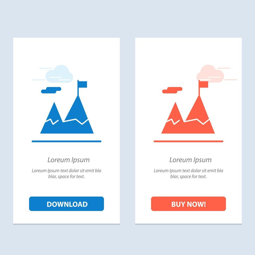 Accomplished Business Mission Motivation  Blue and Red Download and Buy Now web Widget Card Template vector