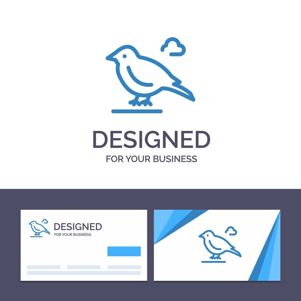 Creative Business Card and Logo template Bird British Small Sparrow Vector Illustration