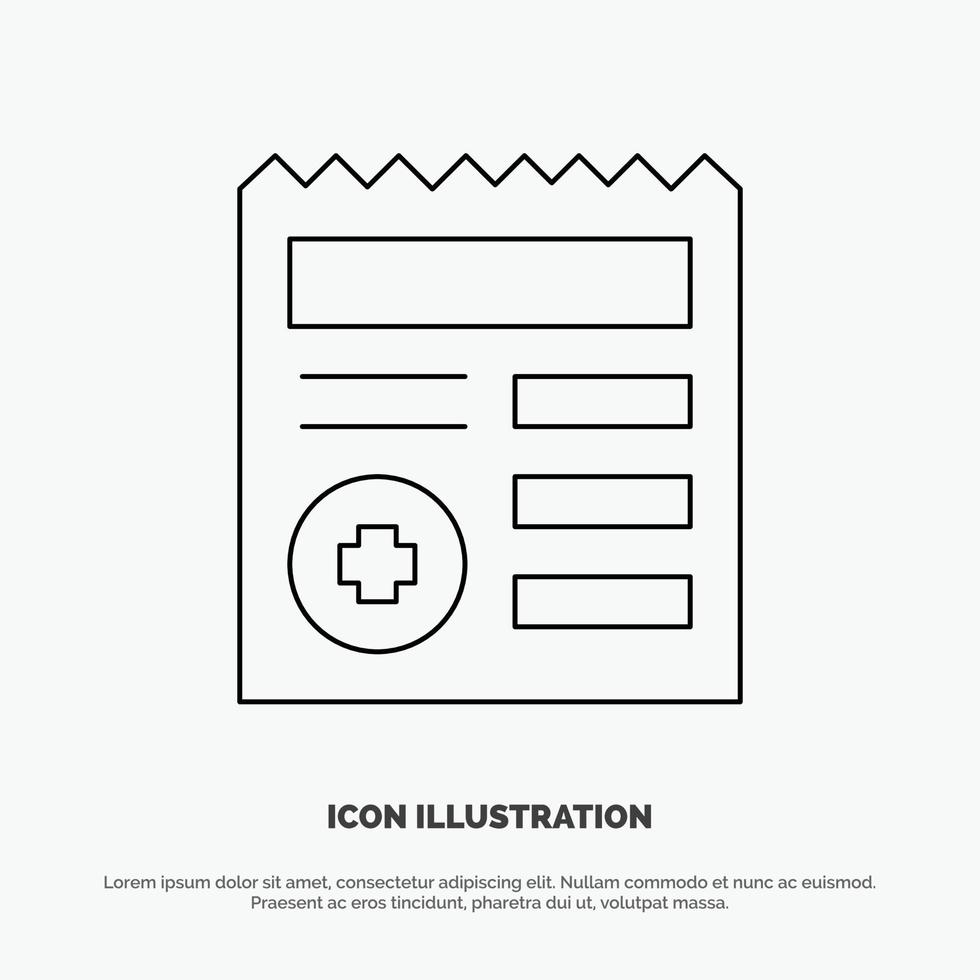 Basic Document Ui Medical Line Icon Vector