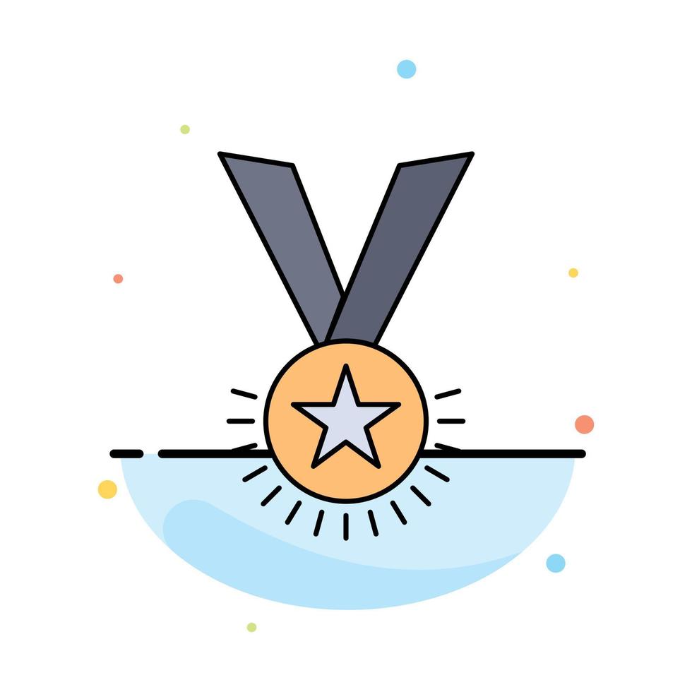 Award honor medal rank reputation ribbon Flat Color Icon Vector