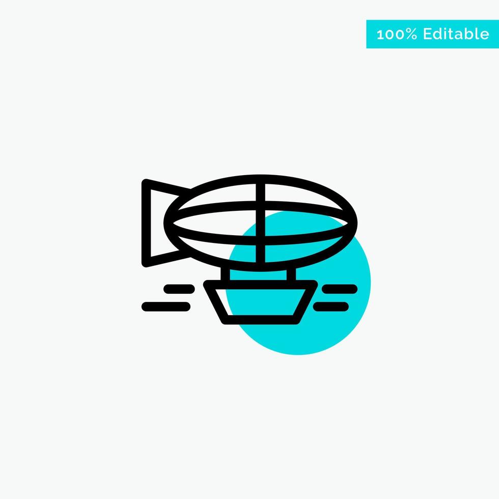 Air Balloon Balloon Filled Holiday Travel turquoise highlight circle point Vector icon