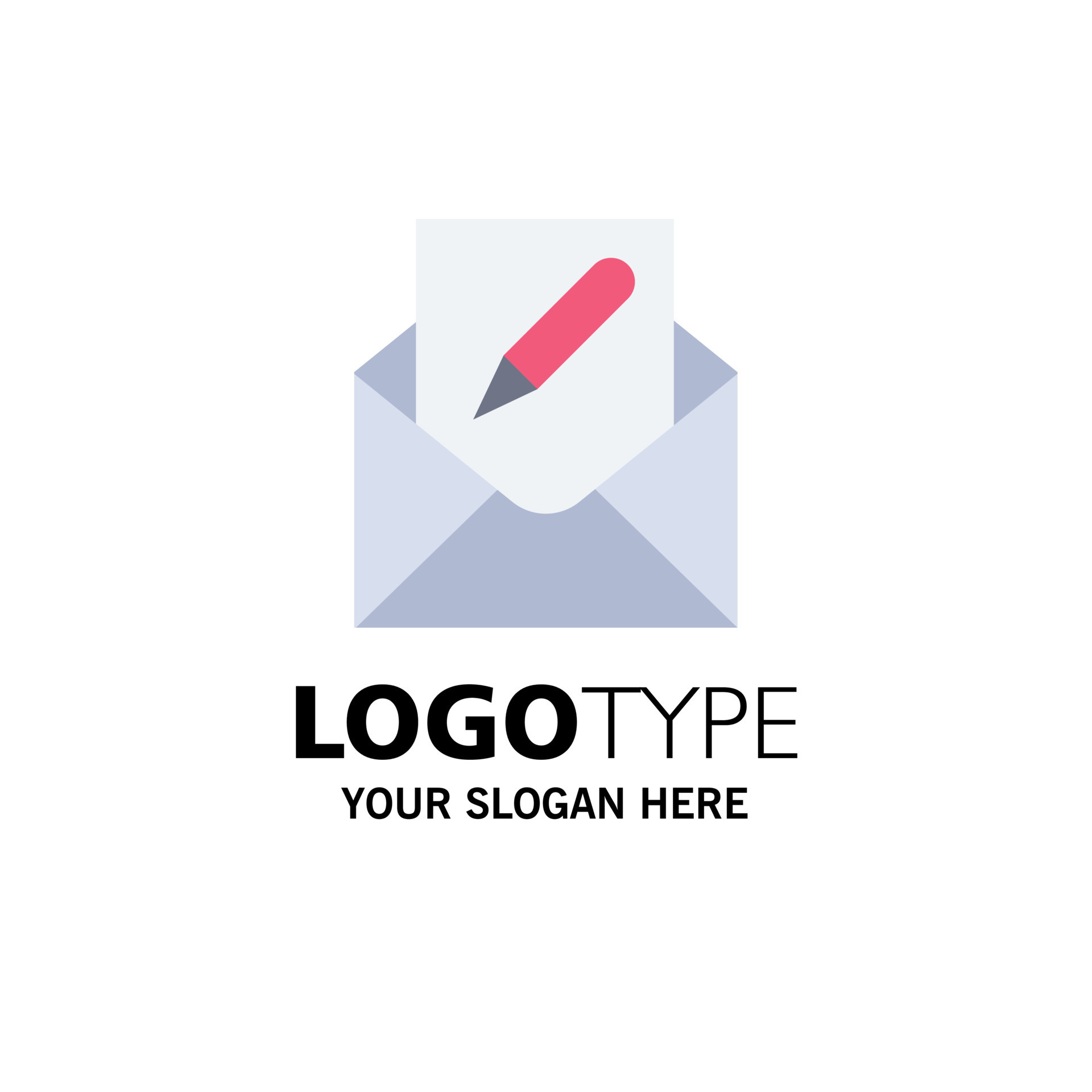Compose Edit Email Envelope Mail Business Logo Template Flat Color ...