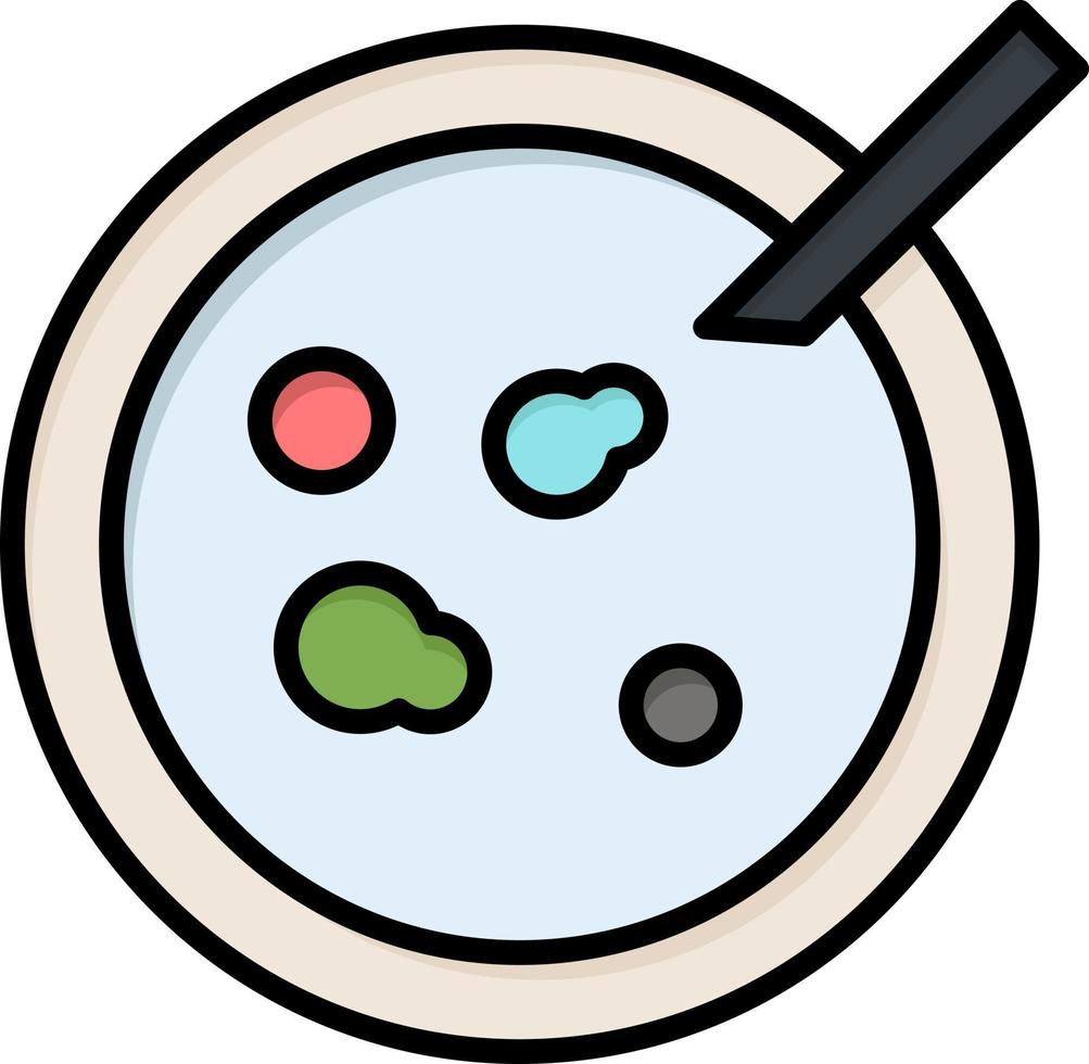 plantilla de banner de icono de vector de icono de color plano médico de análisis de placa de petri