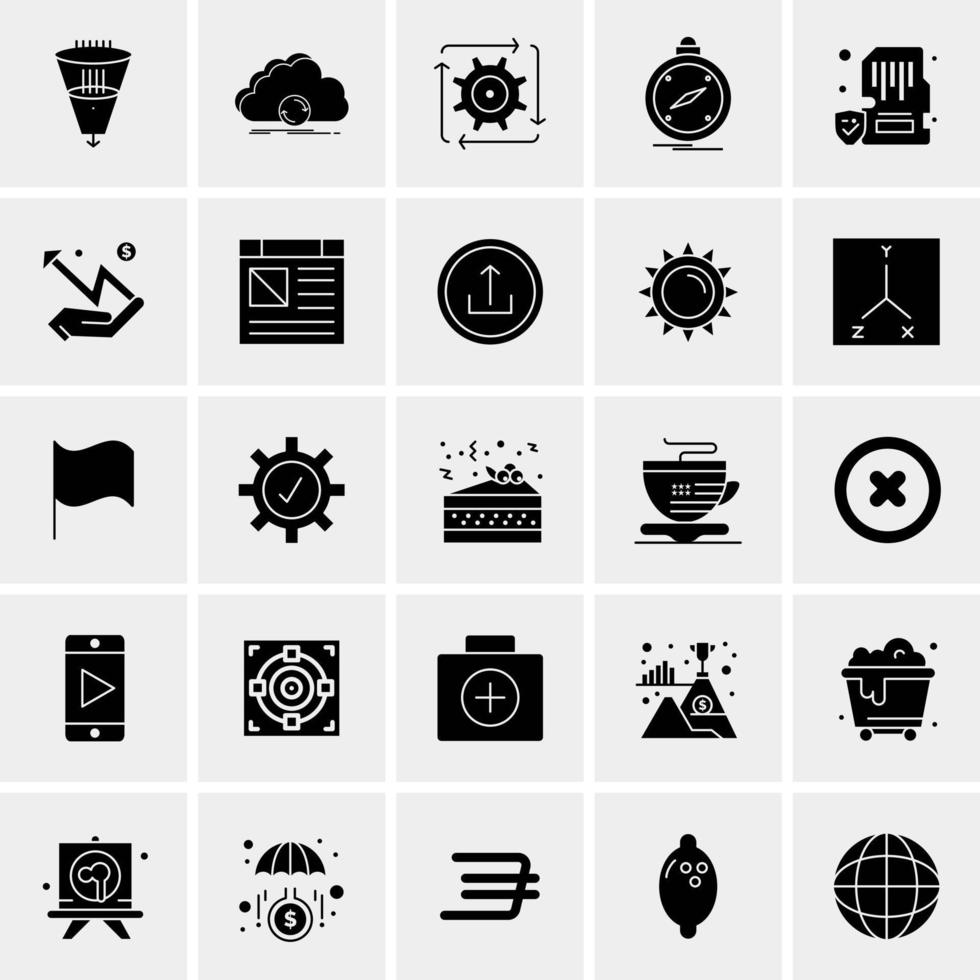 25 iconos de negocios universales vector ilustración de icono creativo para usar en proyectos relacionados con la web y dispositivos móviles