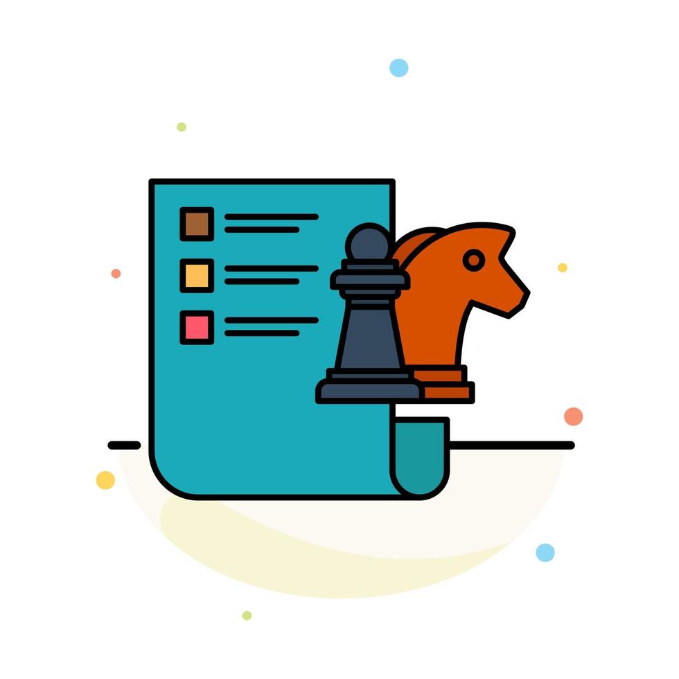 Chess Business Strategy Planning Abstract Flat Color Icon Template vector