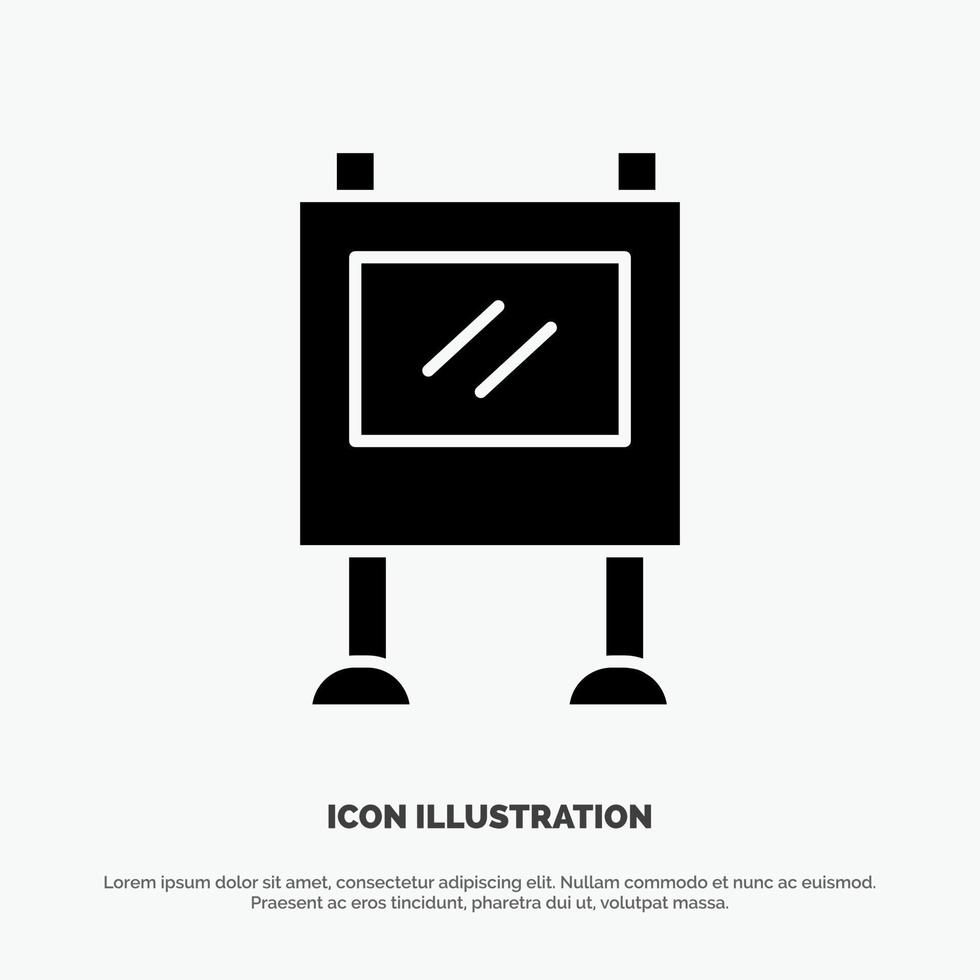 Advertisement Advertising Billboard Poster solid Glyph Icon vector