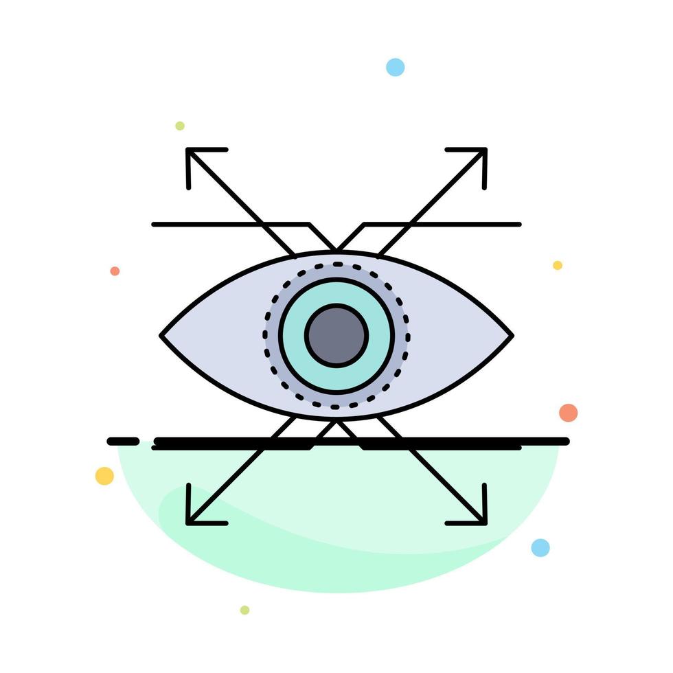 vector de icono de color plano de visión de ojo de negocios