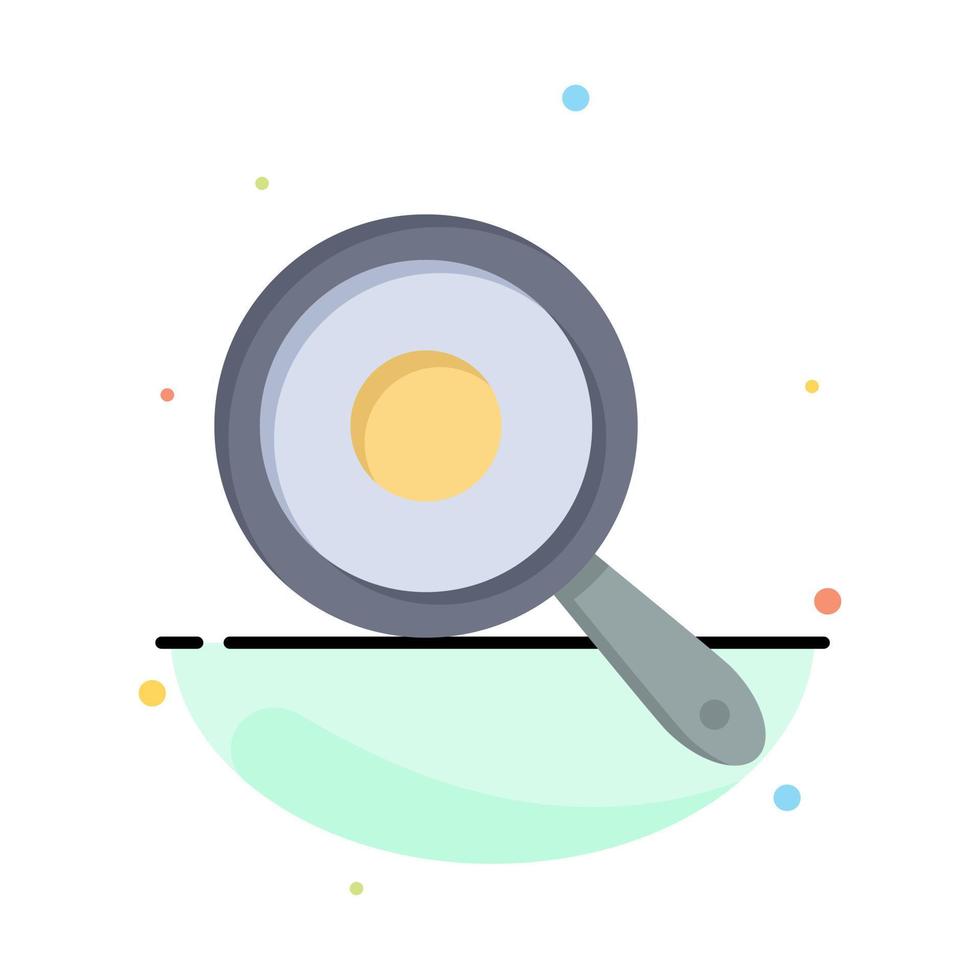 Pan Frying Kitchen Griddle Abstract Flat Color Icon Template vector