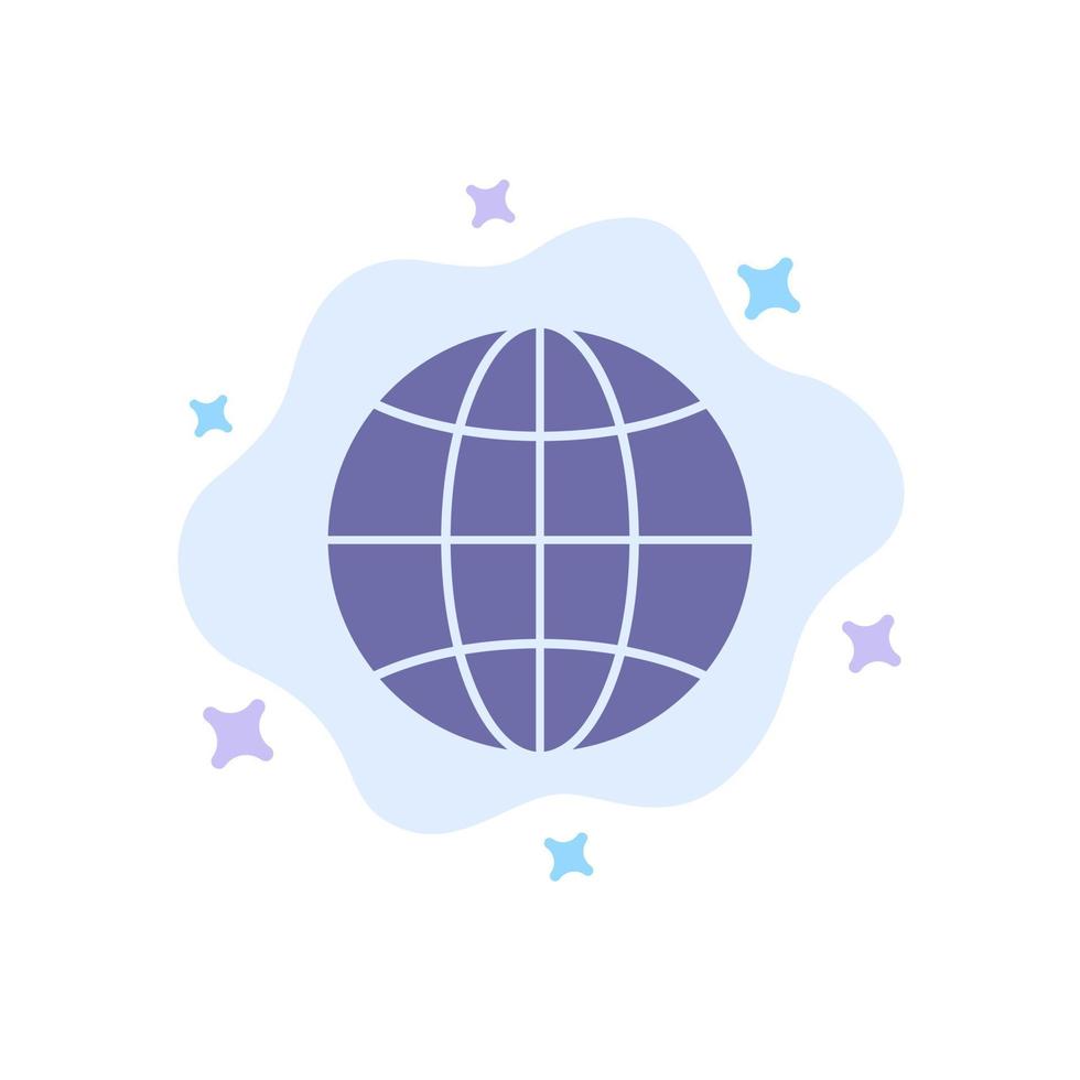 World Globe Internet Design Blue Icon on Abstract Cloud Background vector