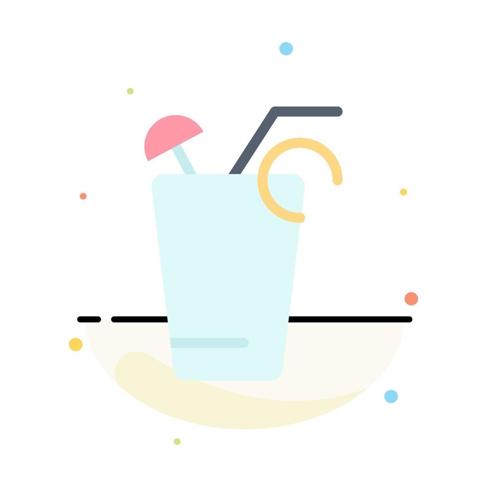 Juice Drink Food Spring Abstract Flat Color Icon Template vector