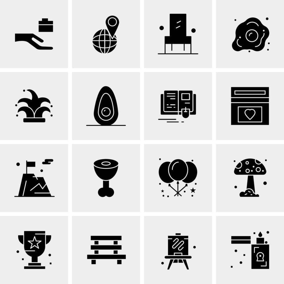 16 iconos de negocios universales vector ilustración de icono creativo para usar en proyectos relacionados con la web y dispositivos móviles