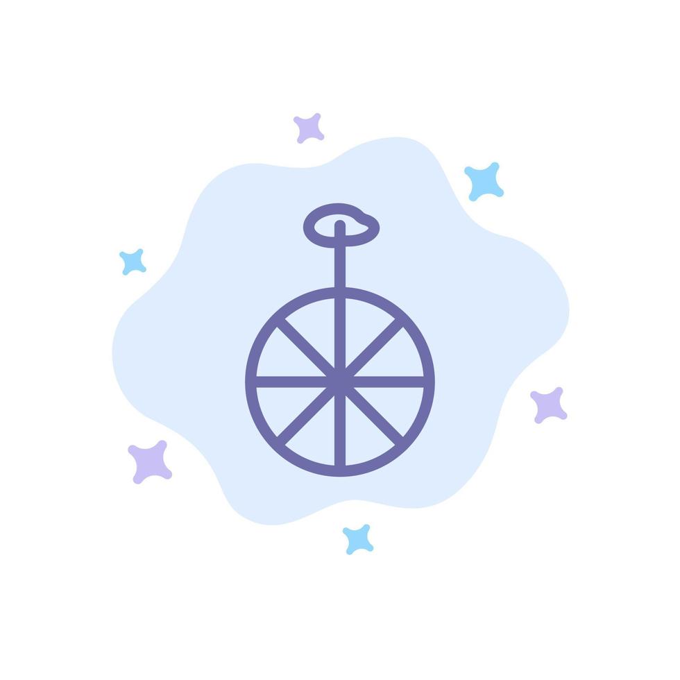 Wheel Cycle Circus Blue Icon on Abstract Cloud Background vector