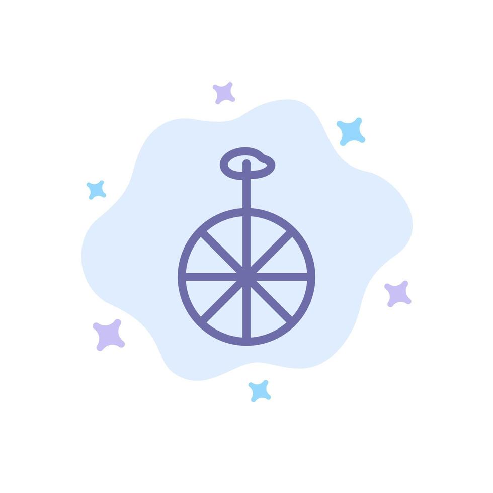 Wheel Cycle Circus Blue Icon on Abstract Cloud Background vector