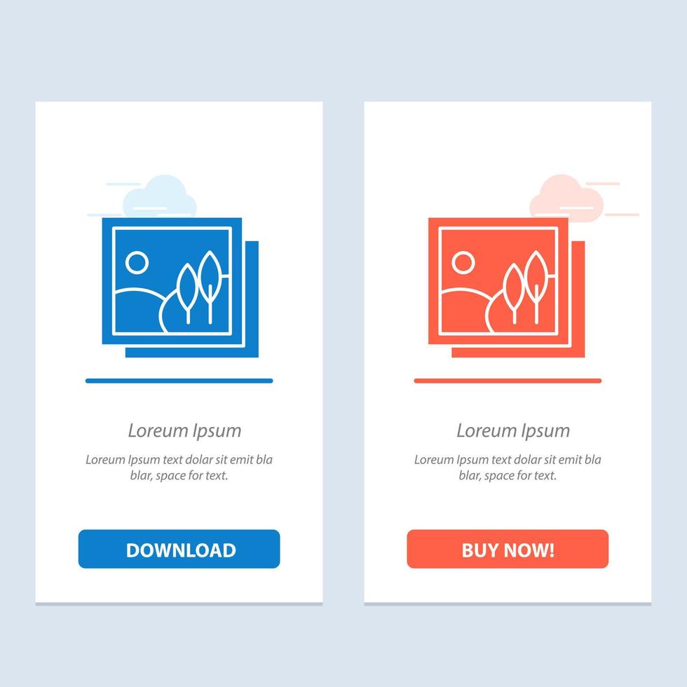 Frame Gallery Image Picture  Blue and Red Download and Buy Now web Widget Card Template vector