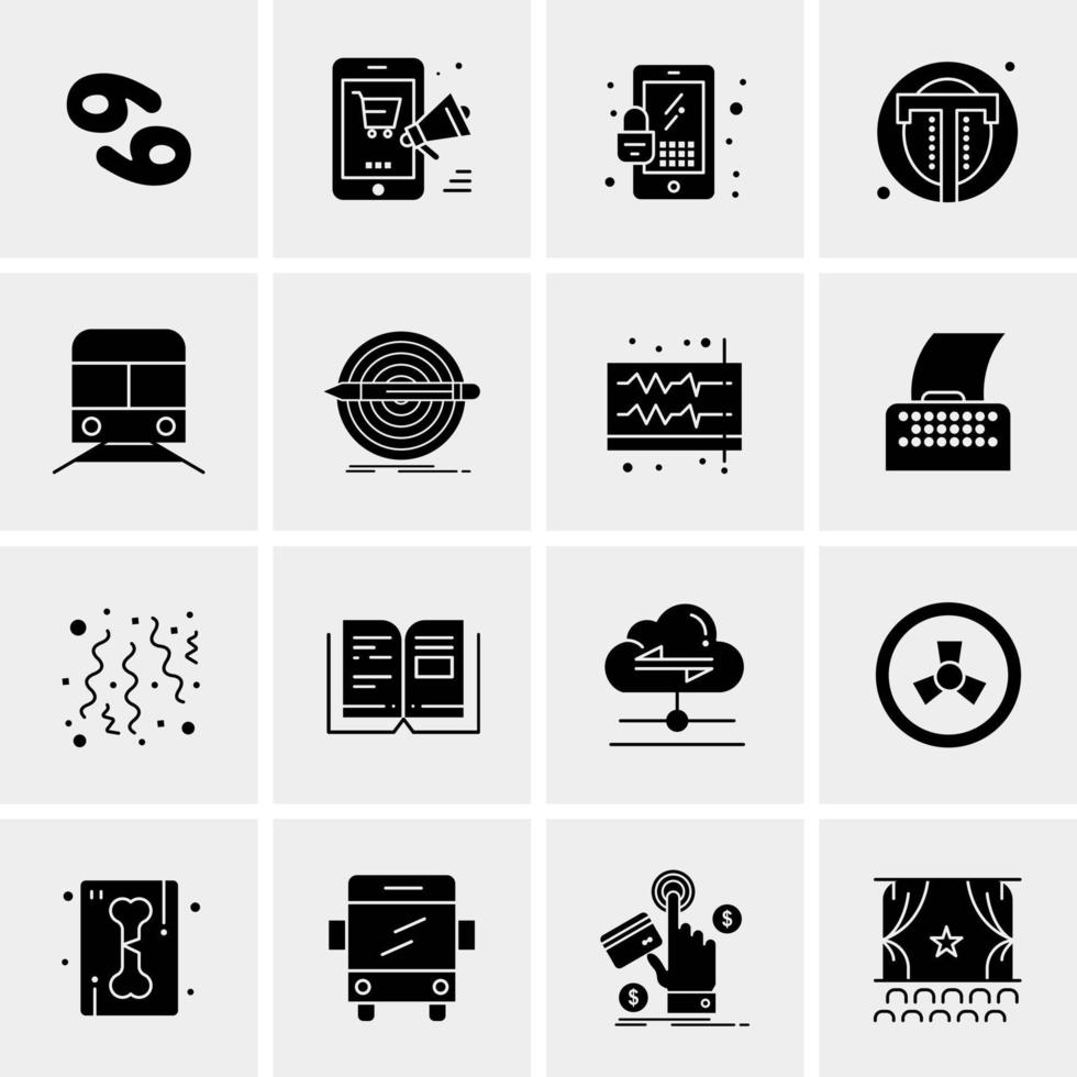 16 iconos de negocios universales vector ilustración de icono creativo para usar en proyectos relacionados con la web y dispositivos móviles