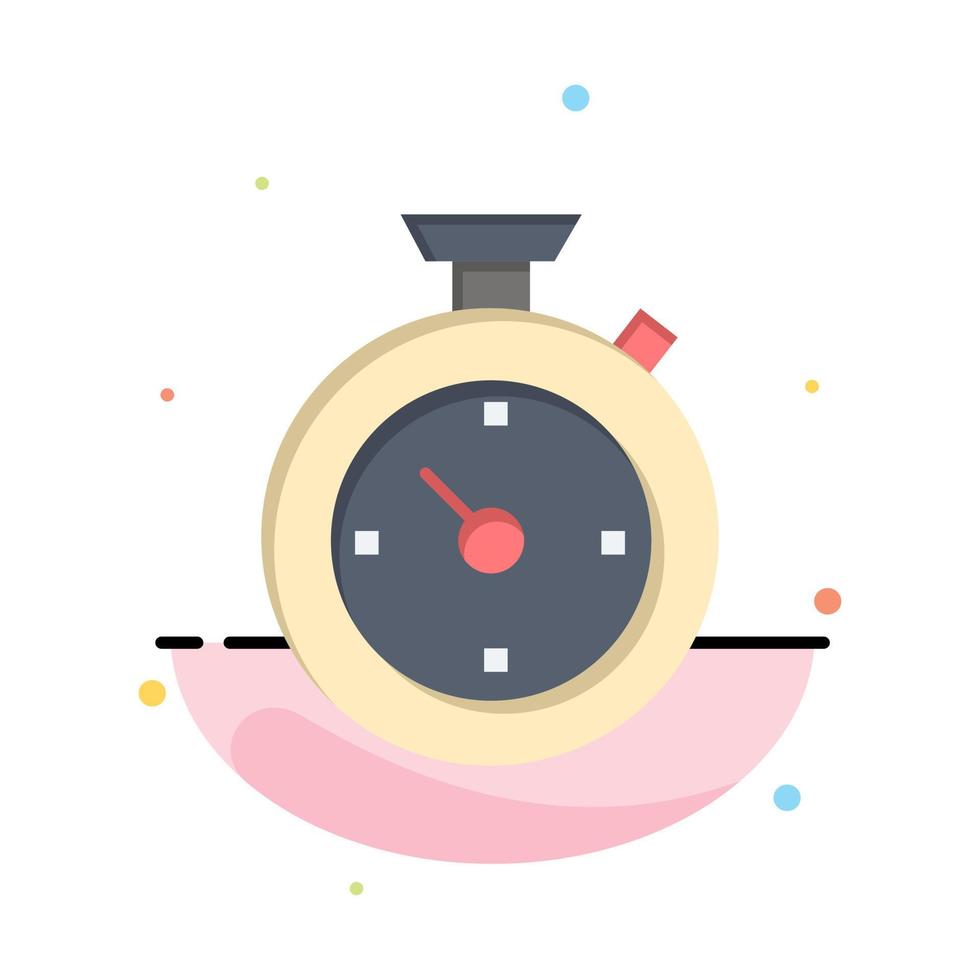 Compass Timer Time Hotel Abstract Flat Color Icon Template vector