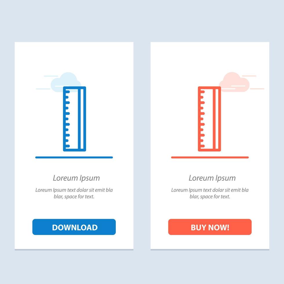 Education Ruler School  Blue and Red Download and Buy Now web Widget Card Template vector