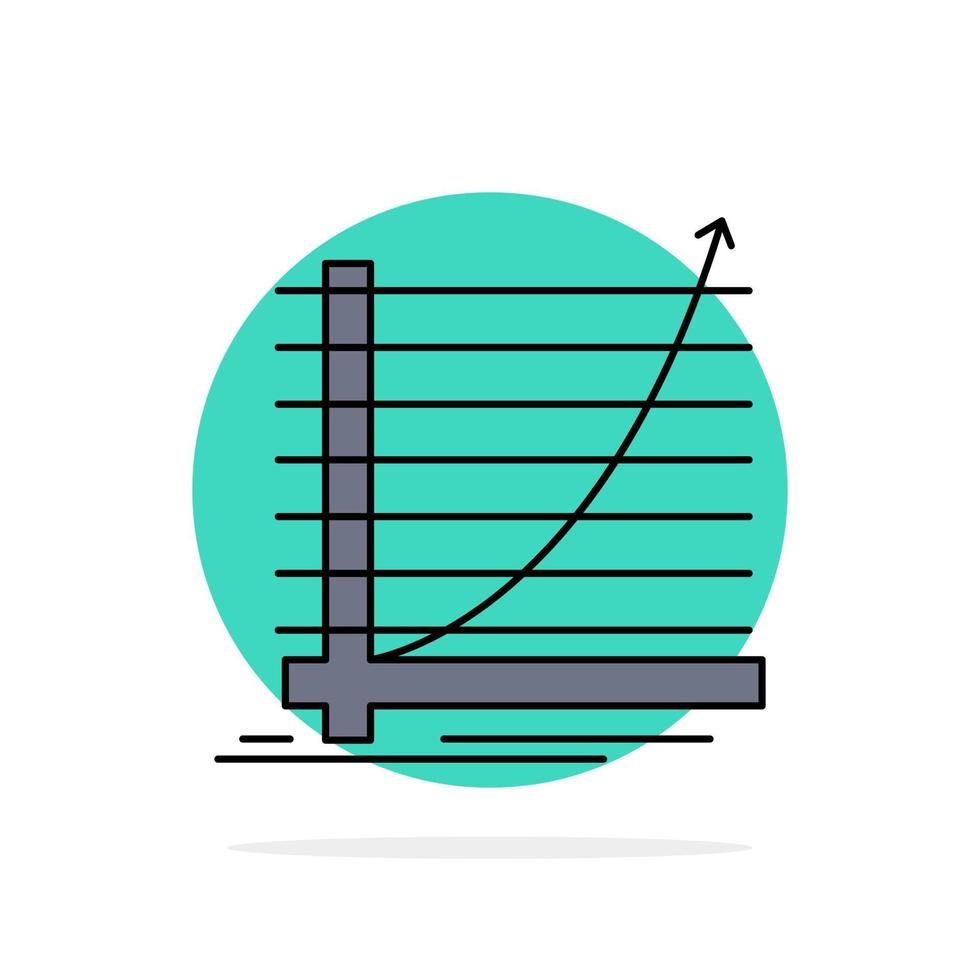 Arrow chart curve experience goal Flat Color Icon Vector