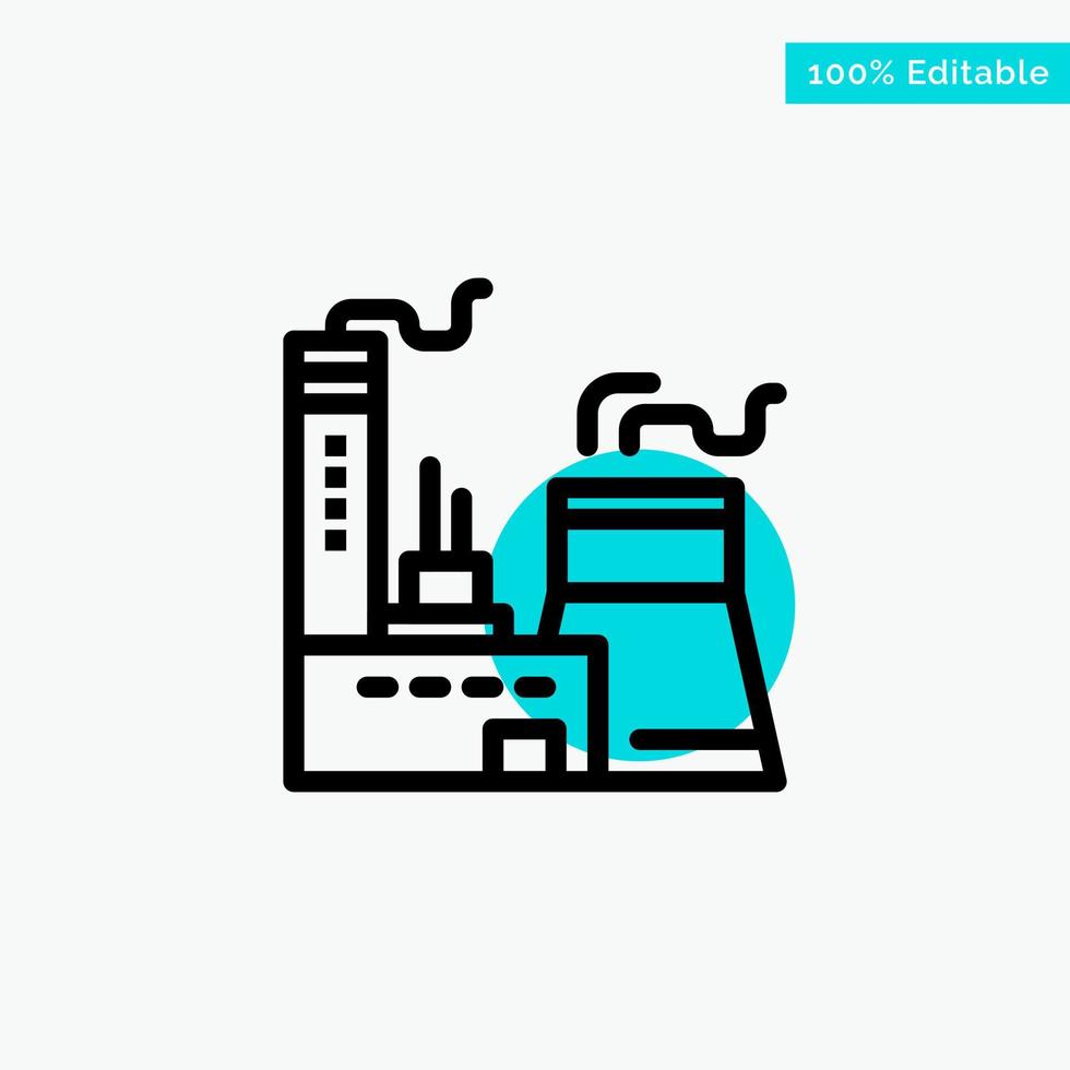 Building Construction Factory Industry turquoise highlight circle point Vector icon