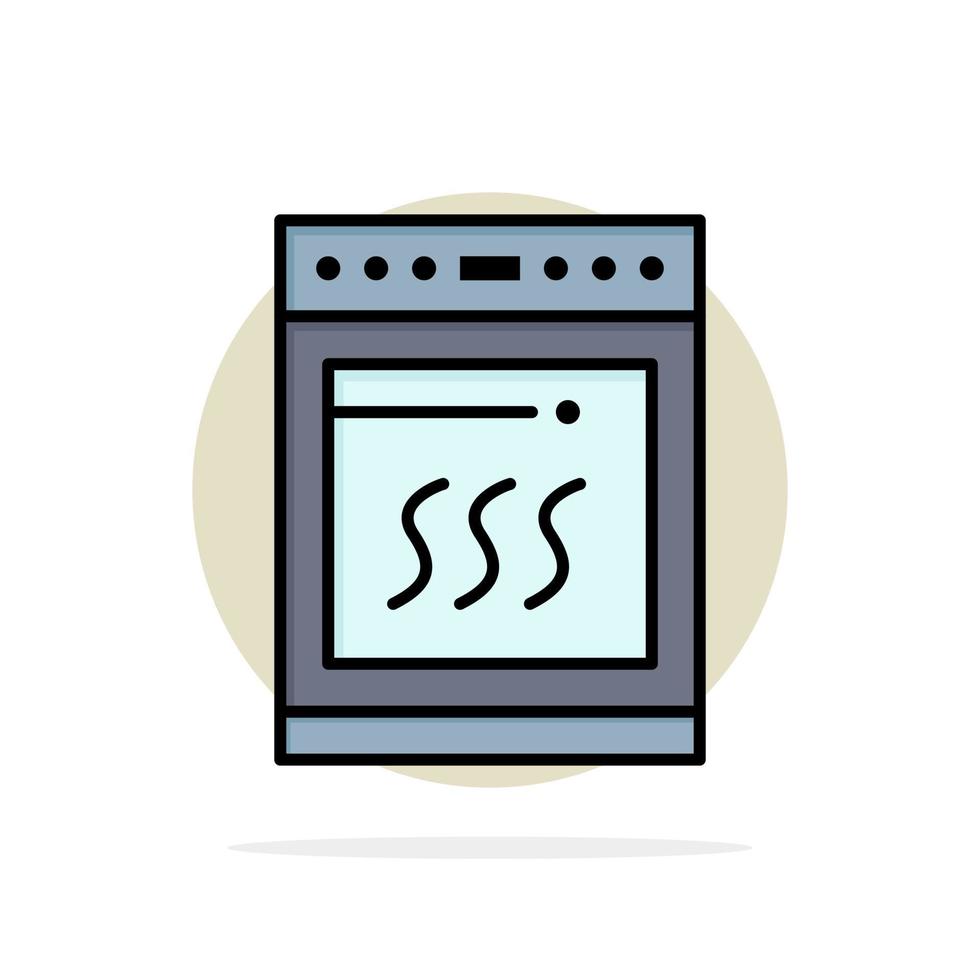 Oven Kitchen Microwave Cooking Abstract Circle Background Flat color Icon vector