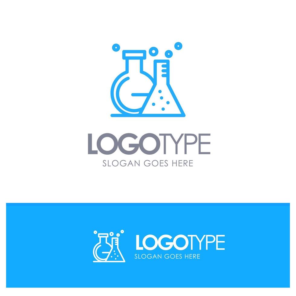 Flask Lab Tube Test Blue Outline Logo Place for Tagline vector