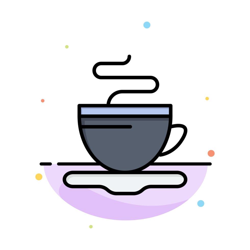plantilla de icono de color plano abstracto de hotel de café de taza de té vector