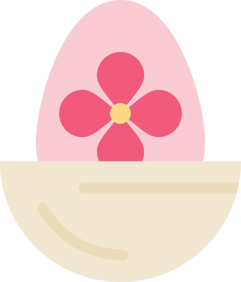 Boiled Boiled Egg Easter Egg Food  Flat Color Icon Vector icon banner Template