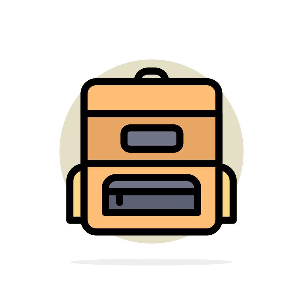 Bag Education Schoolbag Abstract Circle Background Flat color Icon vector