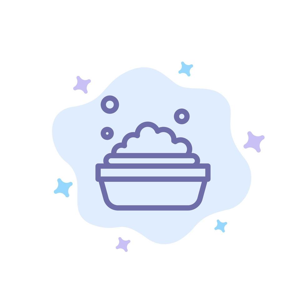 Bowl Cleaning Washing Blue Icon on Abstract Cloud Background vector