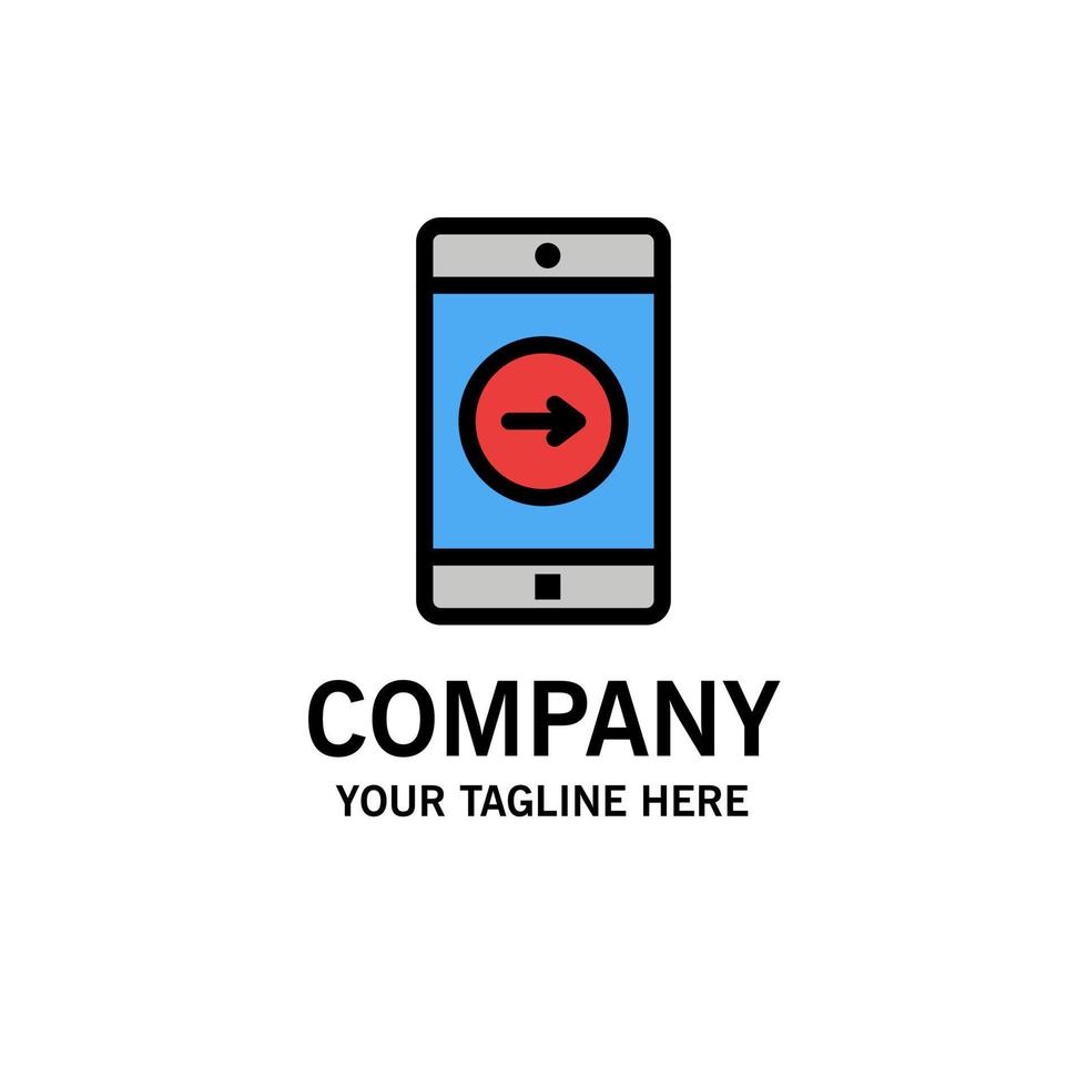 Application right Mobile Mobile Application Business Logo Template Flat Color vector