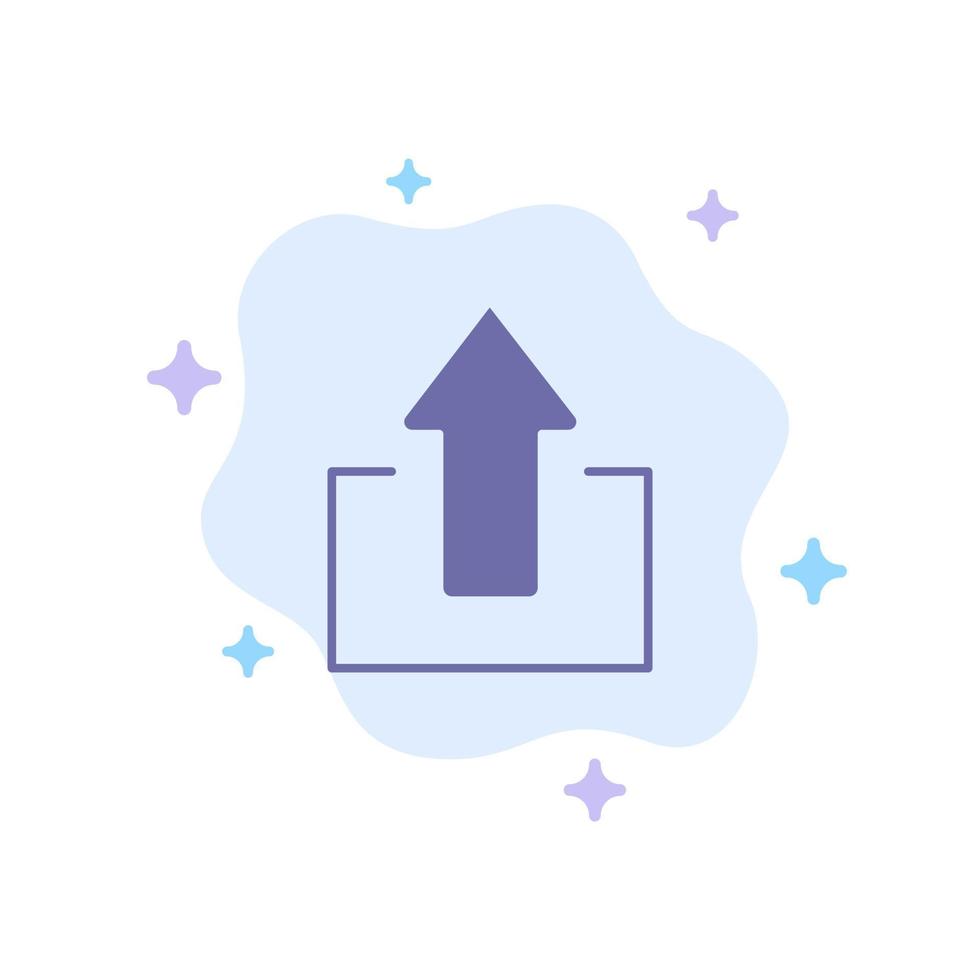 Arrow Arrows Up Upload Blue Icon on Abstract Cloud Background vector