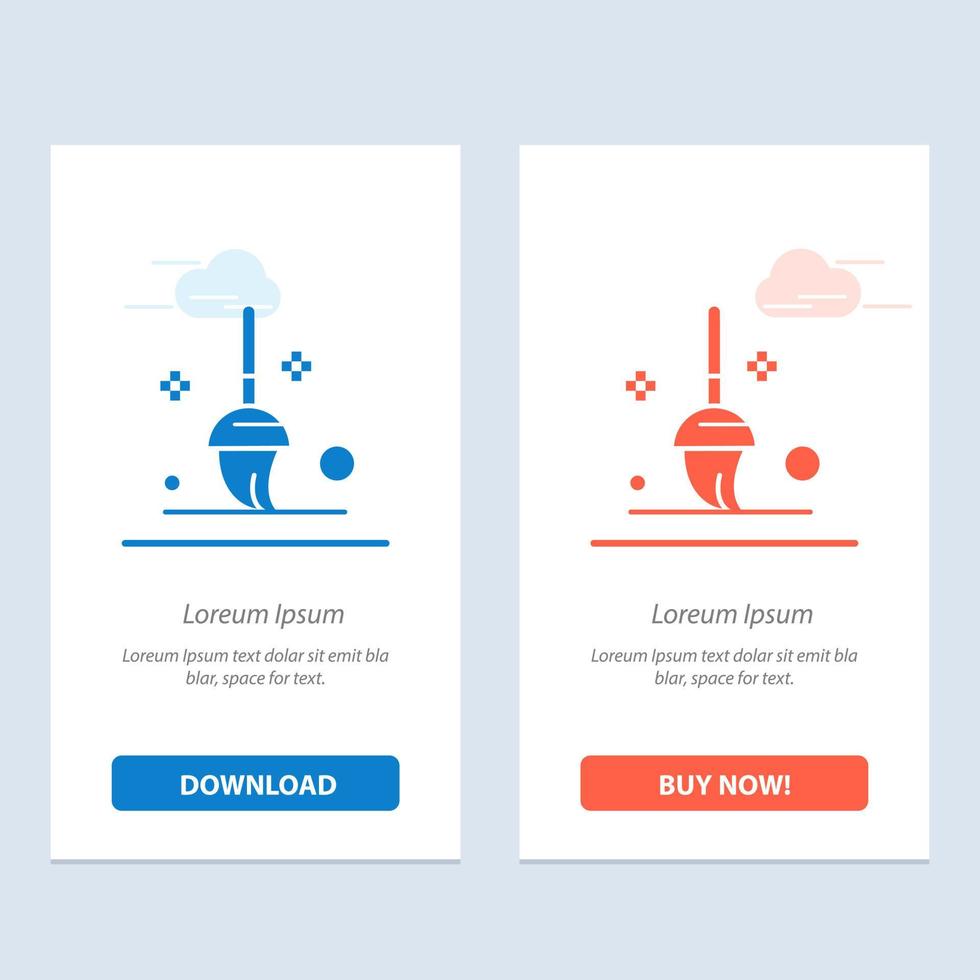 Bucket Cleaning Mop  Blue and Red Download and Buy Now web Widget Card Template vector