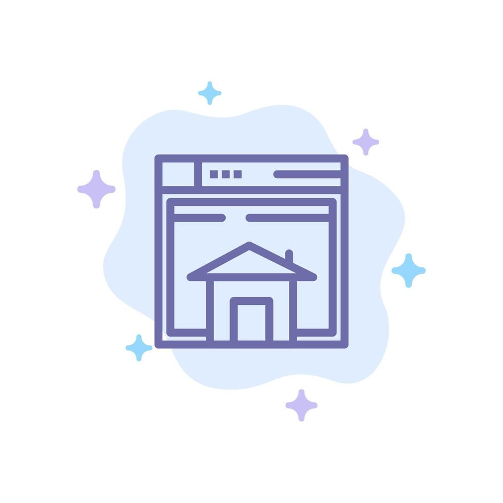 Home Sell Web Layout Page Website Blue Icon on Abstract Cloud Background vector