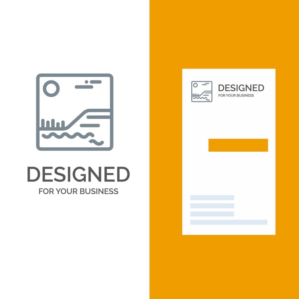 Image Picture Canada Grey Logo Design and Business Card Template vector