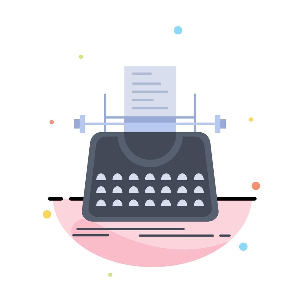 artículo blog historia máquina de escribir escritor plano color icono vector