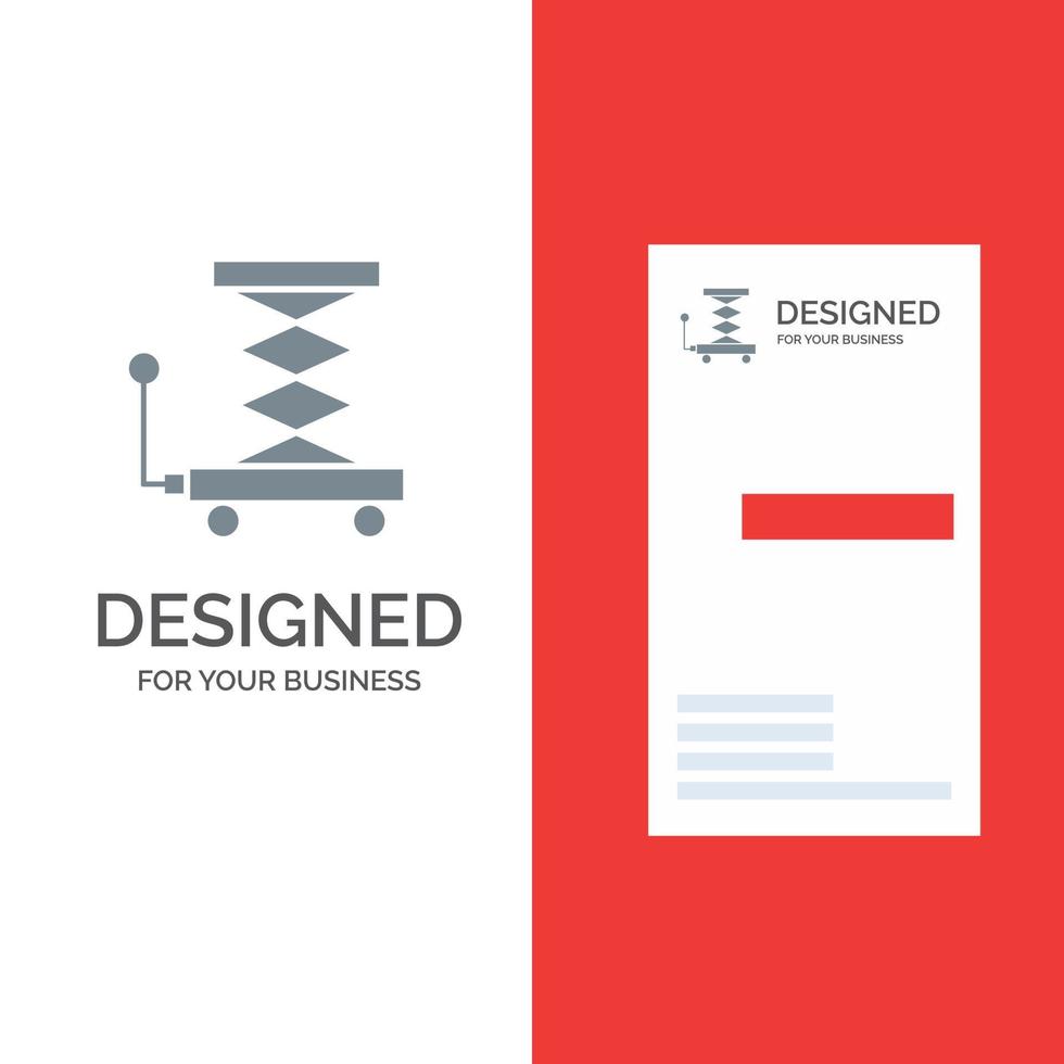 Car Construction Lift Scissor Grey Logo Design and Business Card Template vector