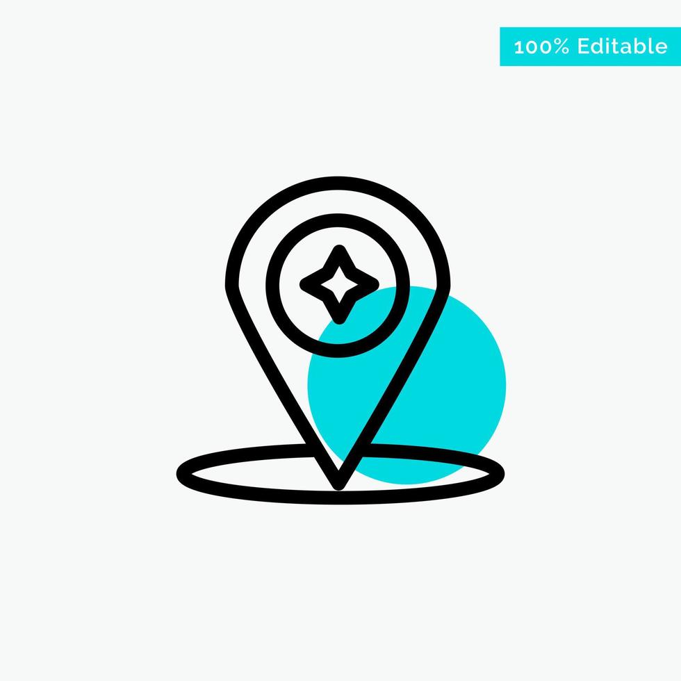 Map Compass Navigation Location turquoise highlight circle point Vector icon