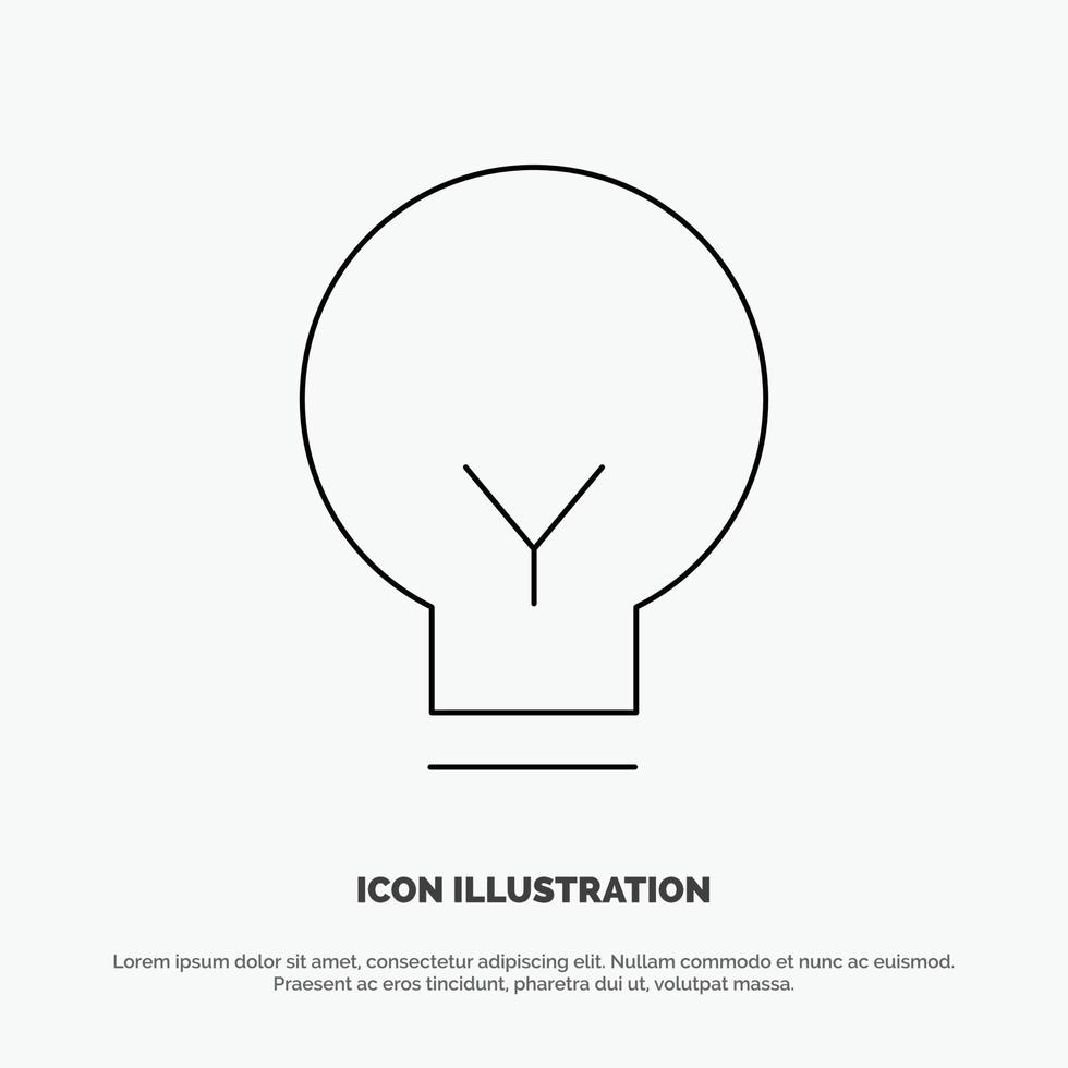 Light Bulb Basic Ui Line Icon Vector