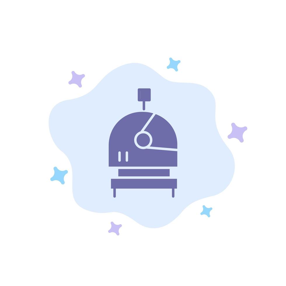 Astronaut Helmet Space Blue Icon on Abstract Cloud Background vector