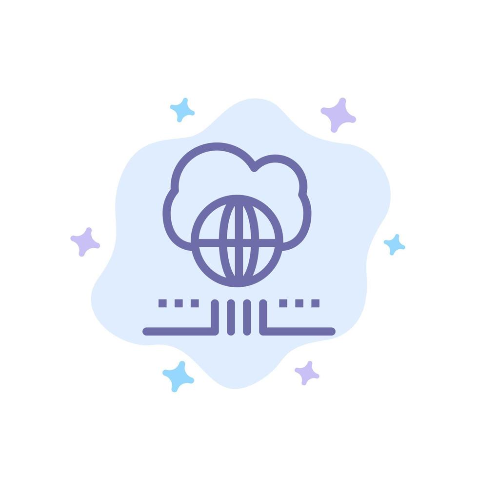 World Marketing Network Cloud Blue Icon on Abstract Cloud Background vector