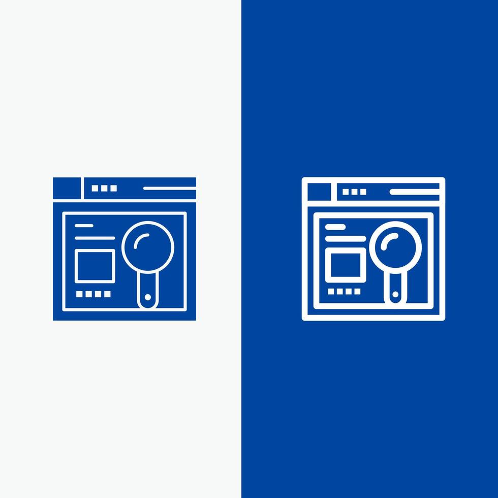 Browser Web Search Education Line and Glyph Solid icon Blue banner vector