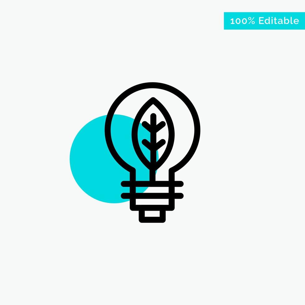 Nature Of Power Bulb turquoise highlight circle point Vector icon