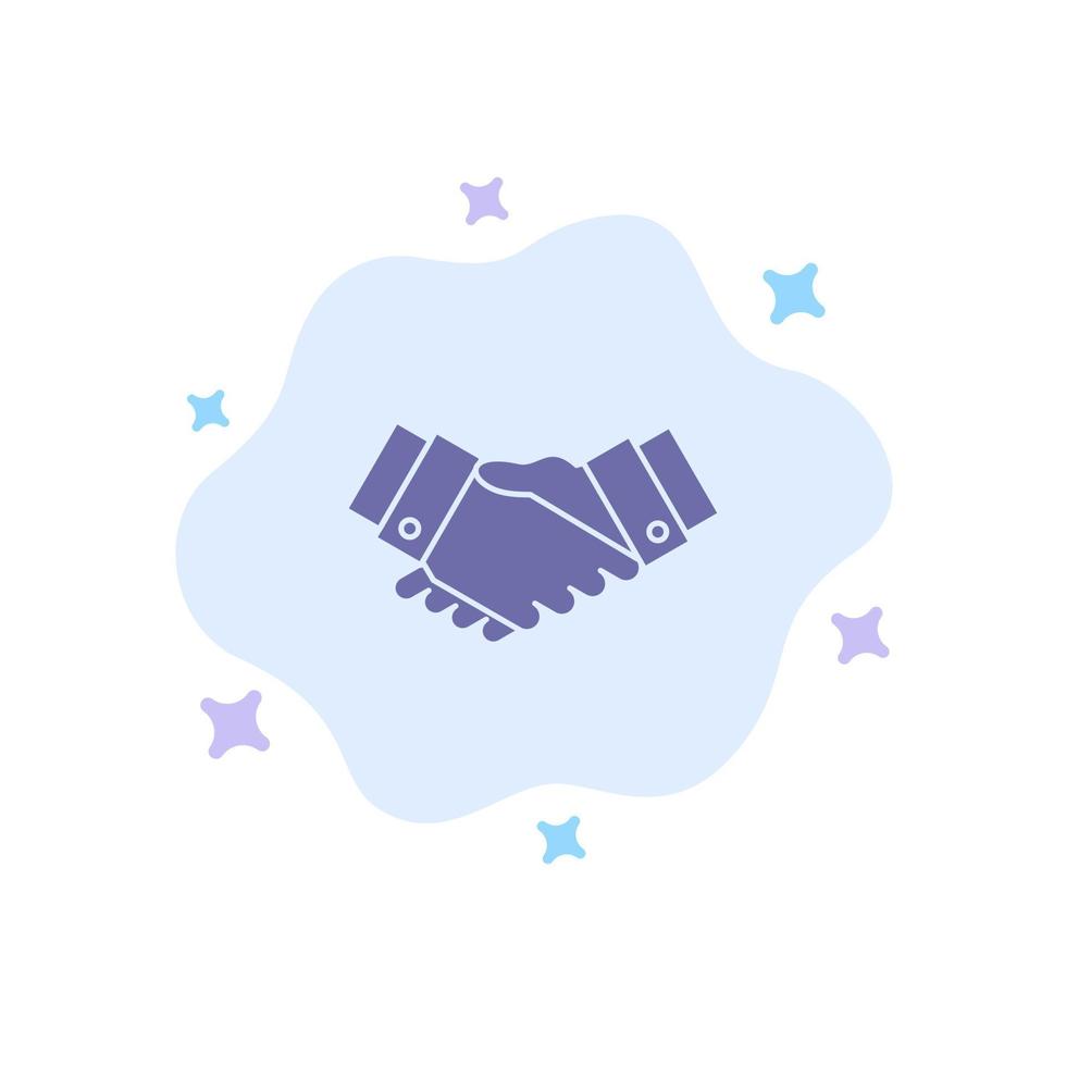 Agreement Deal Handshake Business Partner Blue Icon on Abstract Cloud Background vector