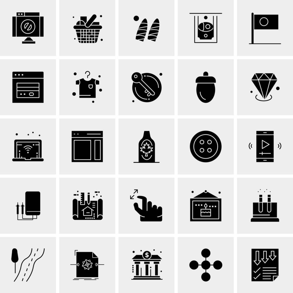 25 iconos de negocios universales vector ilustración de icono creativo para usar en proyectos relacionados con la web y dispositivos móviles