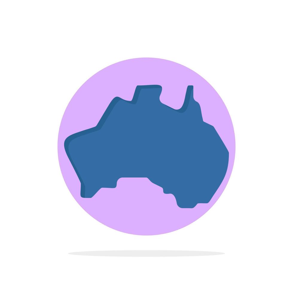 Australian Country Location Map Travel Abstract Circle Background Flat color Icon vector