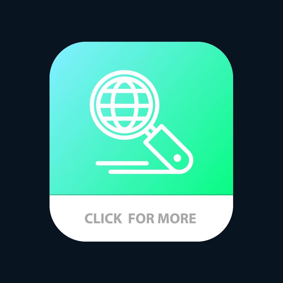 botón de la aplicación móvil seo de búsqueda en Internet del mundo versión de línea de android e ios vector